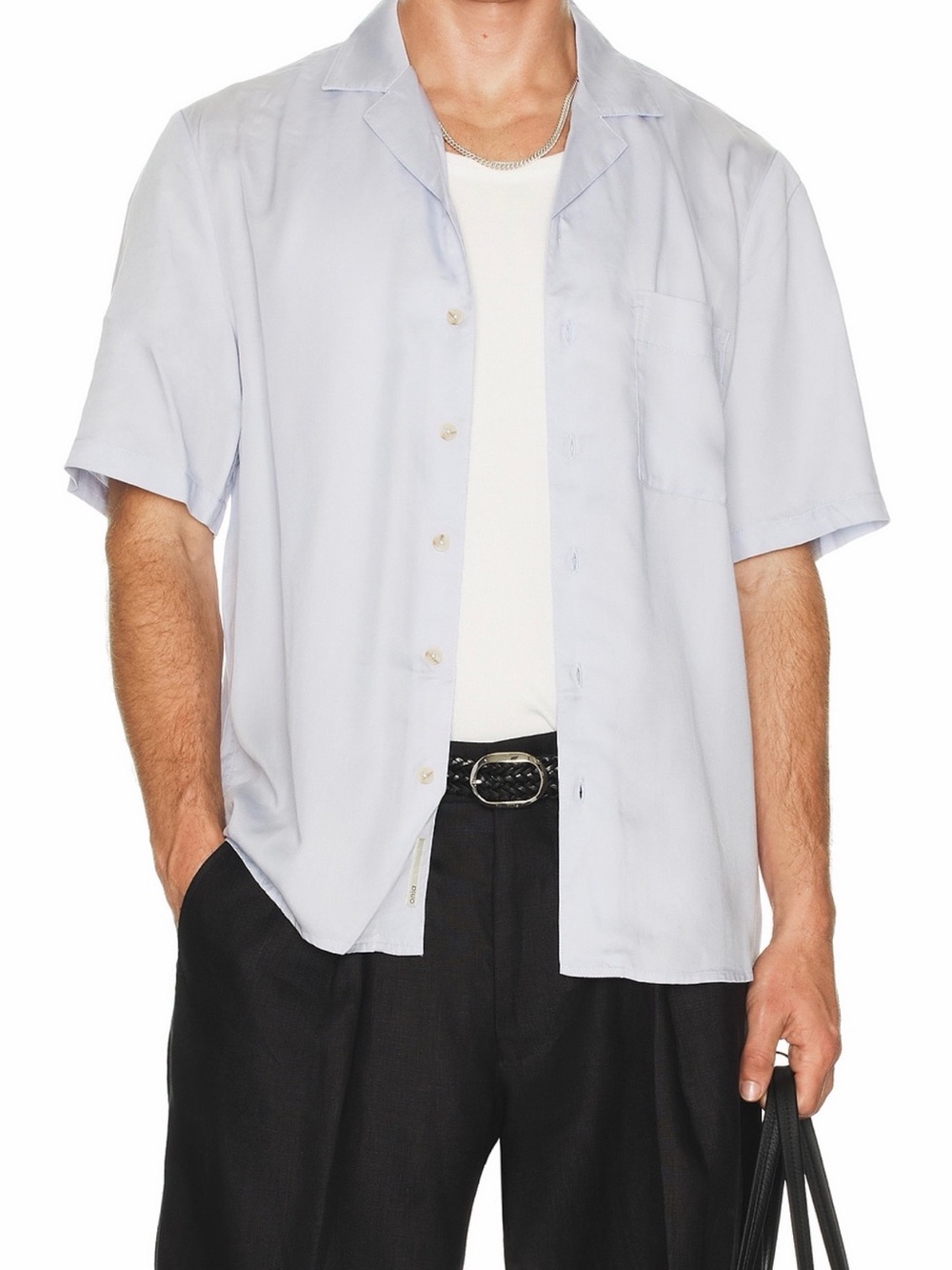 ONIA Lyocell Vacation Shirt in Soft Sky
